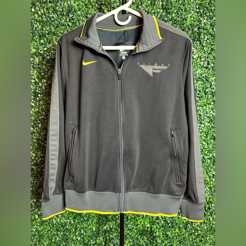 Nike Flight Men’s Medium Full Zip Black Yellow Warm Up Track Jacket
